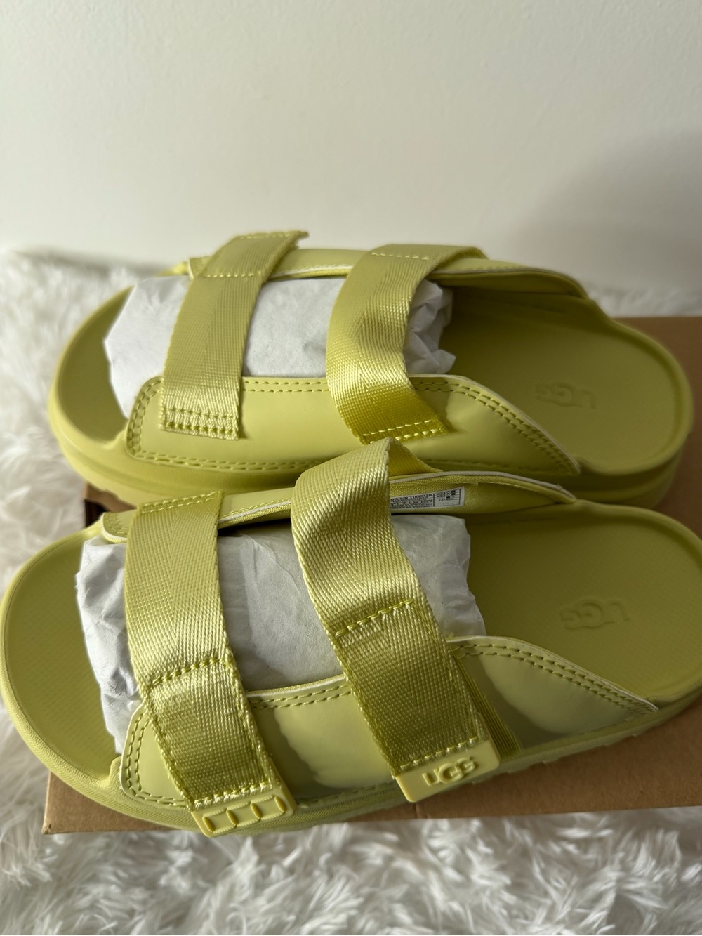 UGG Kids' Lemon Yellow Dual-Strap Slide Sandals